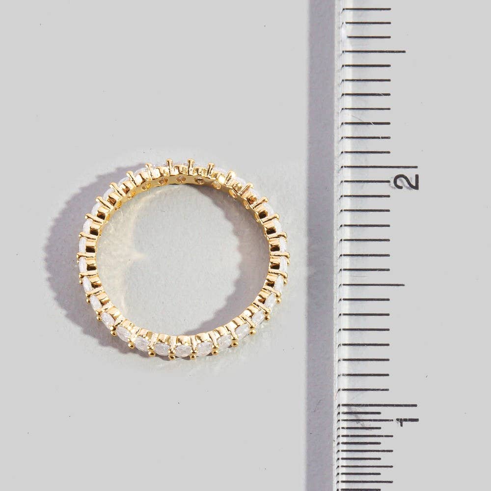 Cubic Zirconia Eternity Fashion Ring: Gold