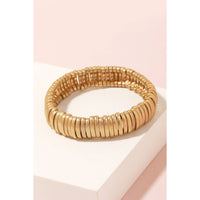 Metallic Bar Beaded Elastic Bracelet