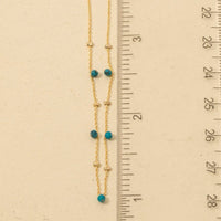 Dainty Mix Bead Charm Necklace: Turquoise