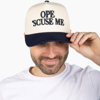 Ope 'Scuse Me Hat - Navy Blue & Cream