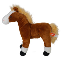 Brown Horse Standing Stuffed Animal 12"