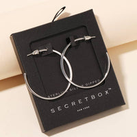 Secret Box Metallic Open Hoop Earrings - Gold