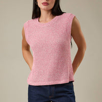 Crew Neck Sleeveless Muscle Boucle Tank Top