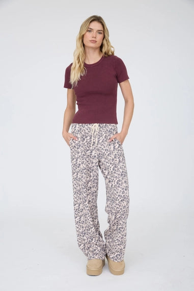 Maroon Cropped Knit Tee
