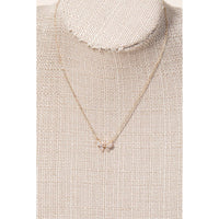 Pave Bow Ribbon Charm Necklace