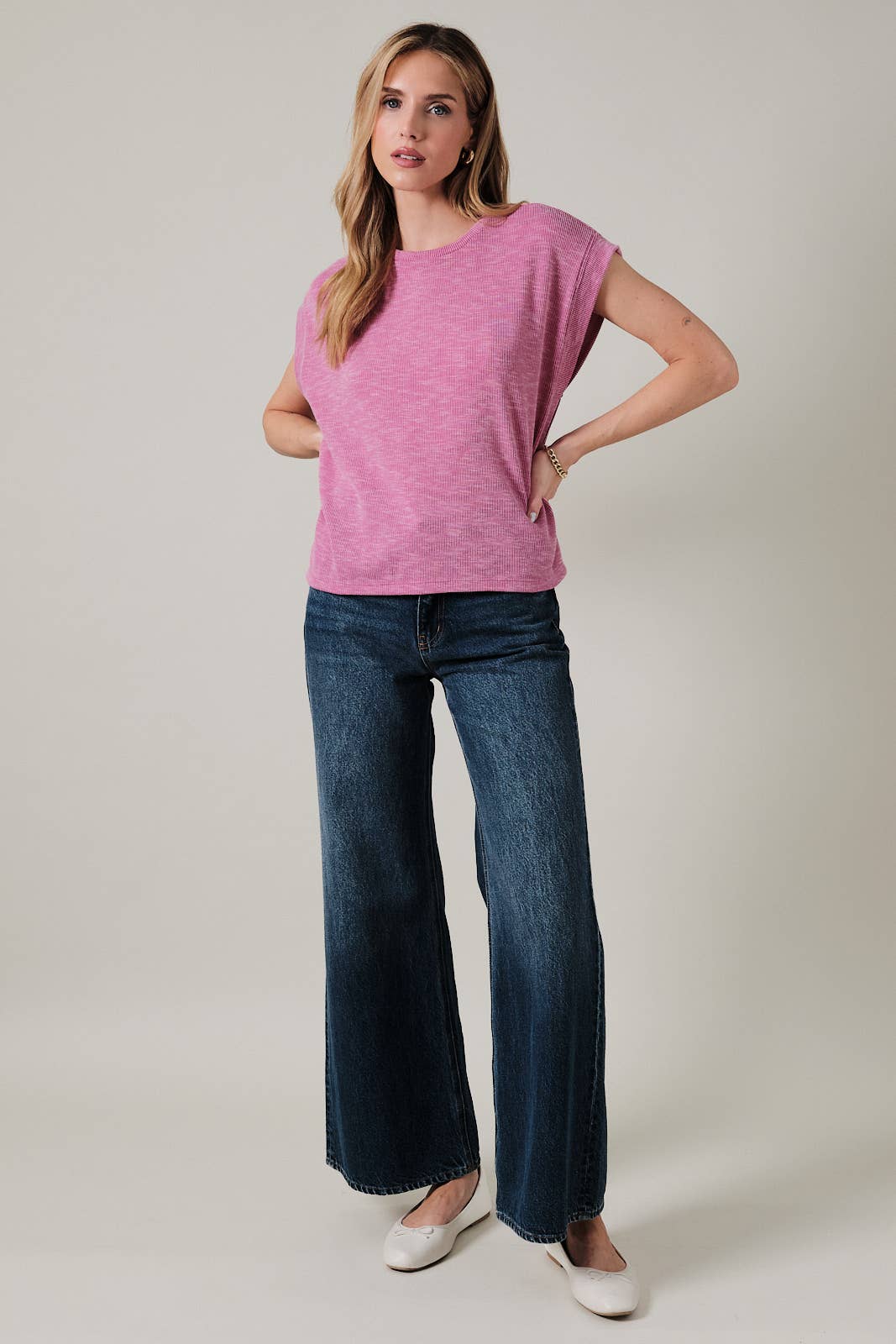 Magenta Ribbed Top