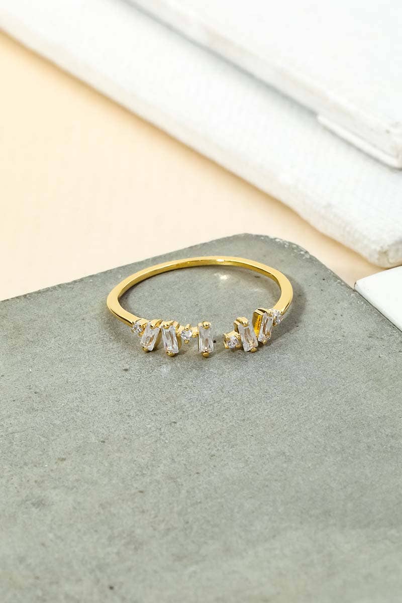 Gold Dipped Delicate Baguette Fashion Ring