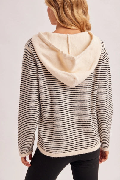 Twilight Stripe Henley Sweater