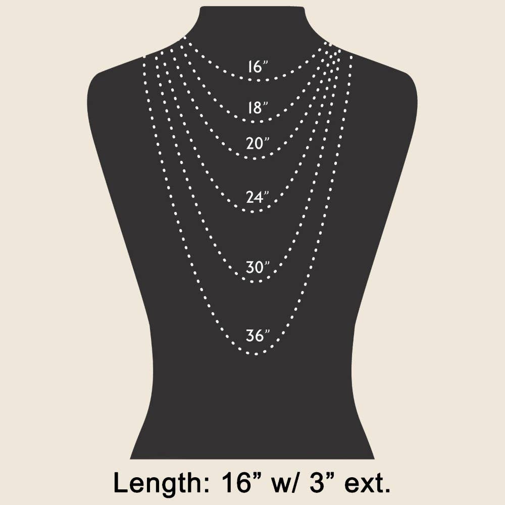 Pave And Geometric Ring Charms Chain Necklace
