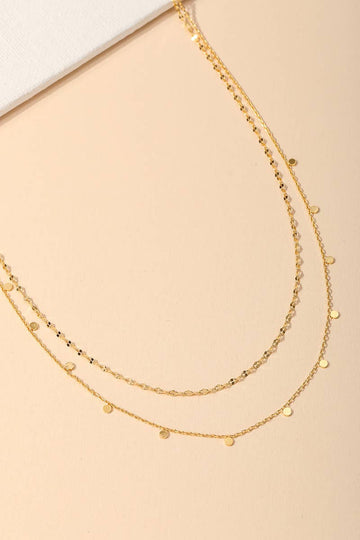 Dainty Layered Coin Choker Necklace - Gold