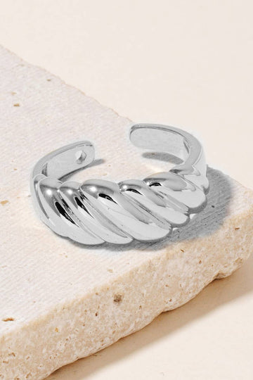 Metallic Open Croissant Ring