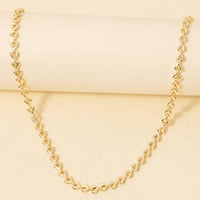 Metallic Heart Classic Chain Necklace