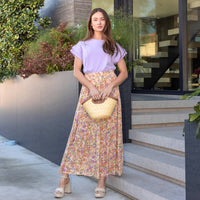Yellow Floral Maxi Skirt