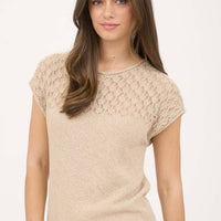 Eyelet Sweater - Light Khaki
