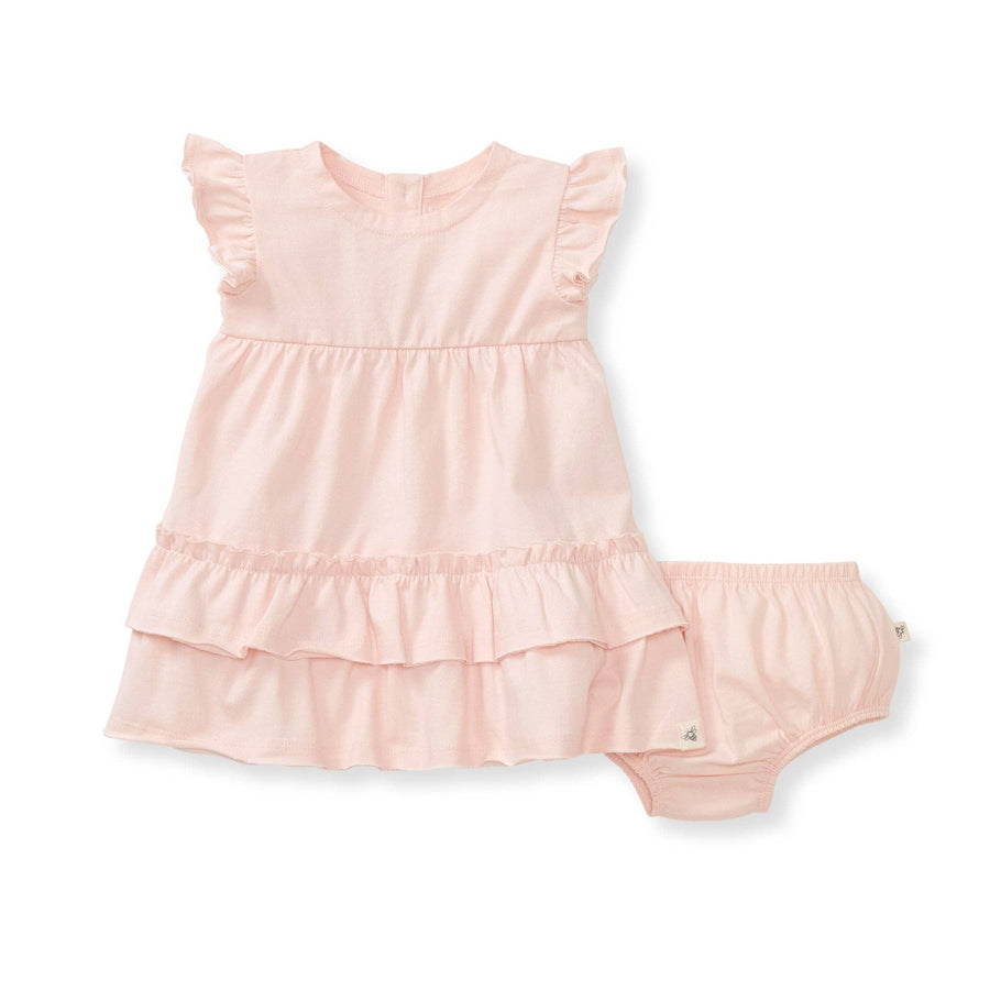 Ruffle Dress & Diaper Cover: Hibiscus Red
