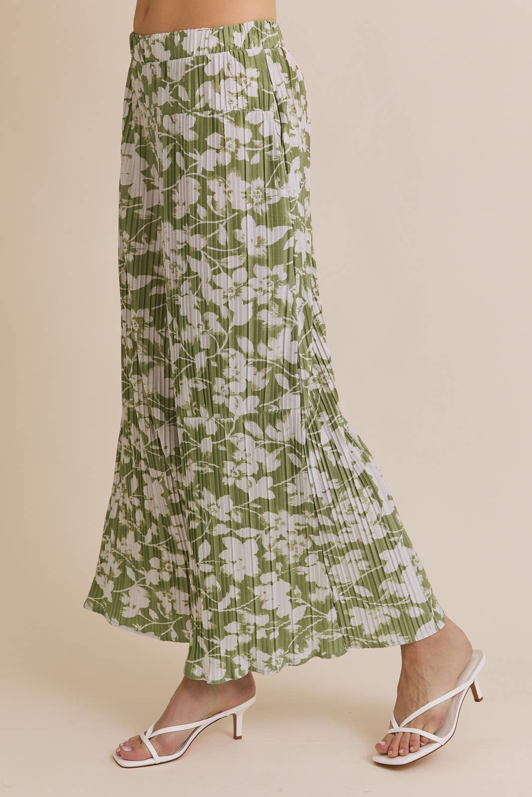 Palazzo Pleated Pants - Floral