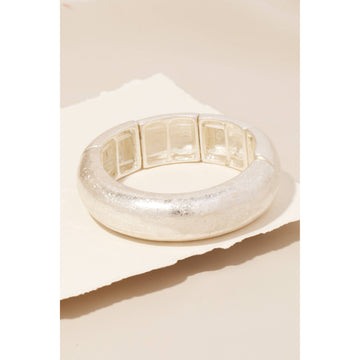 Worn Metallic Elastic Bangle Bracelet