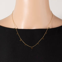 Stainless Steel Butterfly Charms Station Necklace: Gold