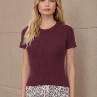 Maroon Cropped Knit Tee