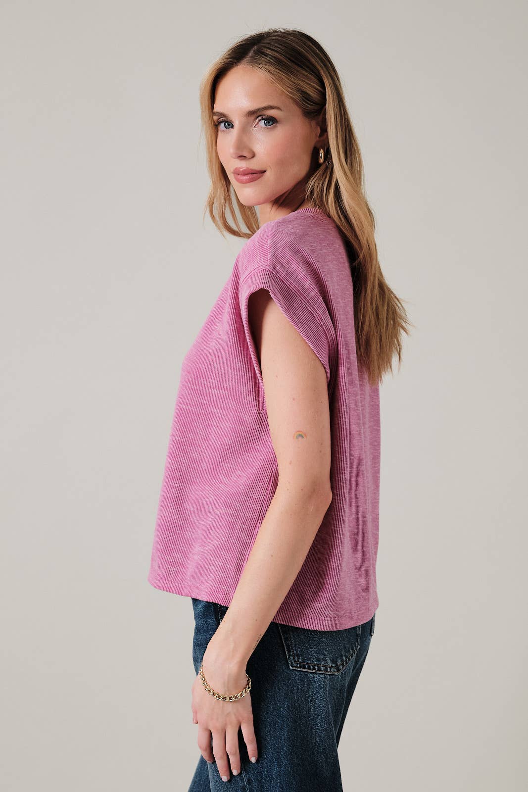 Magenta Ribbed Top