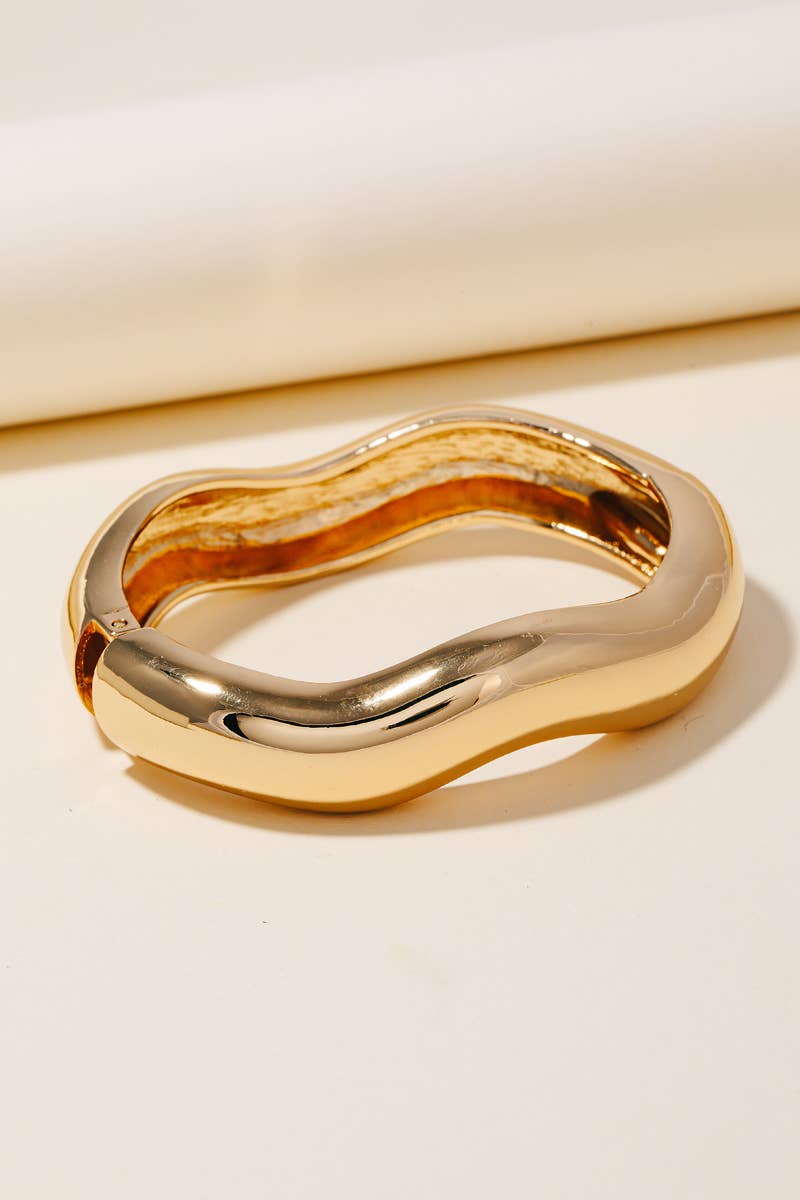 Warped Wavy Bangle Bracelet