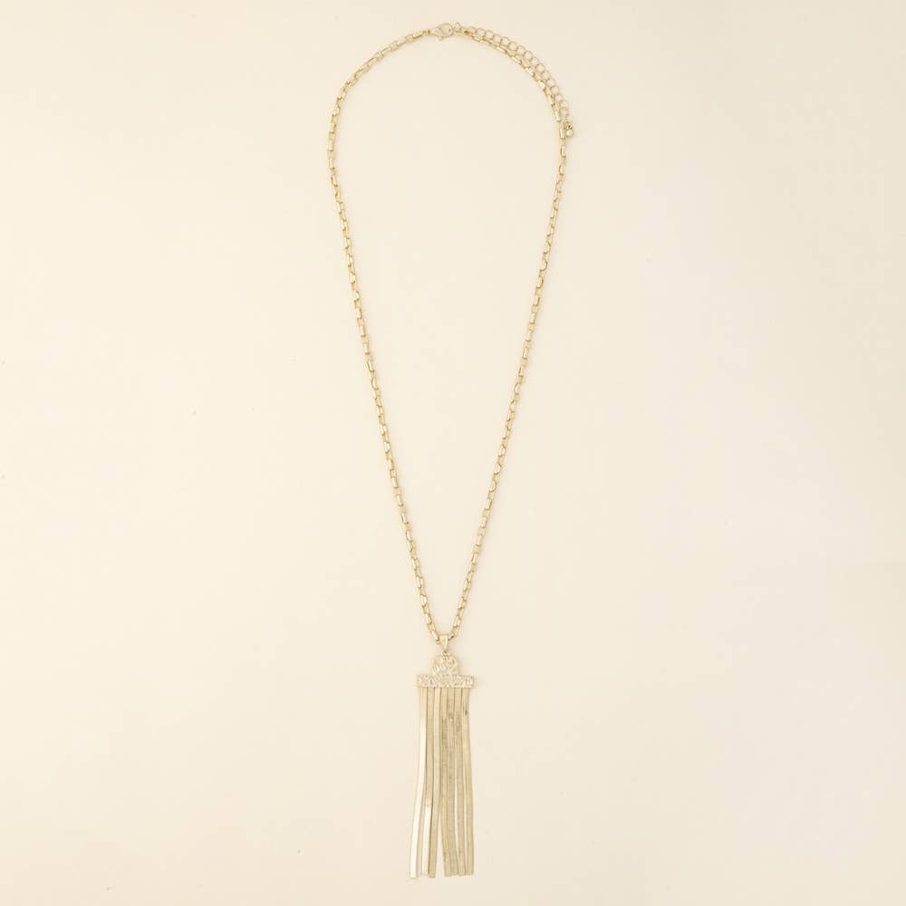Herringbone Tassel Pendant Long Necklace