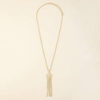 Herringbone Tassel Pendant Long Necklace