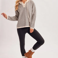 Twilight Stripe Henley Sweater