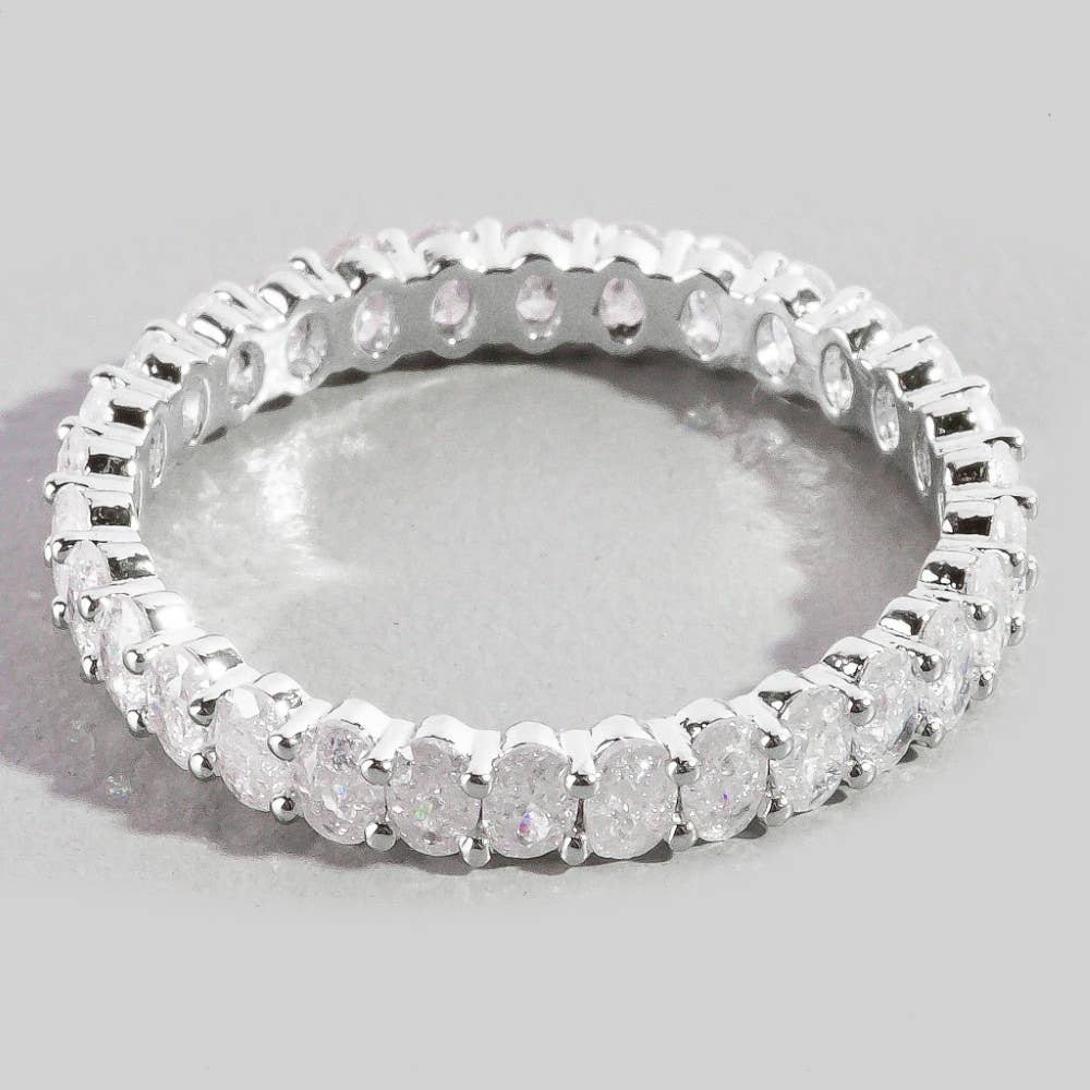 Cubic Zirconia Eternity Fashion Ring: Gold
