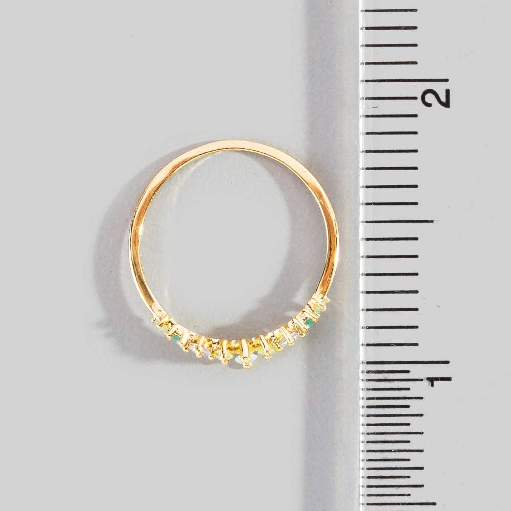 Gold Dipped Cz Rhinestone Ring: Gold