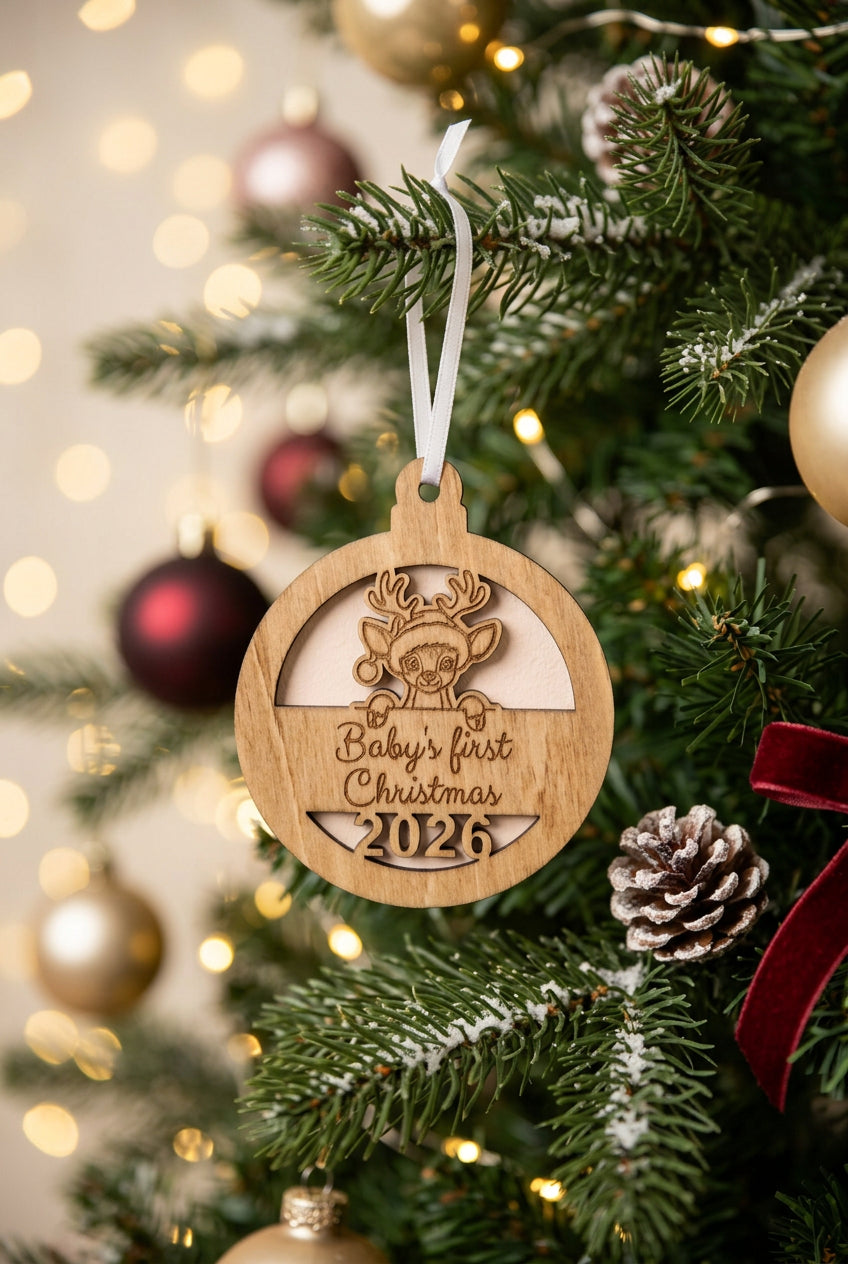 Baby's First Christmas Ornament - Light Pink