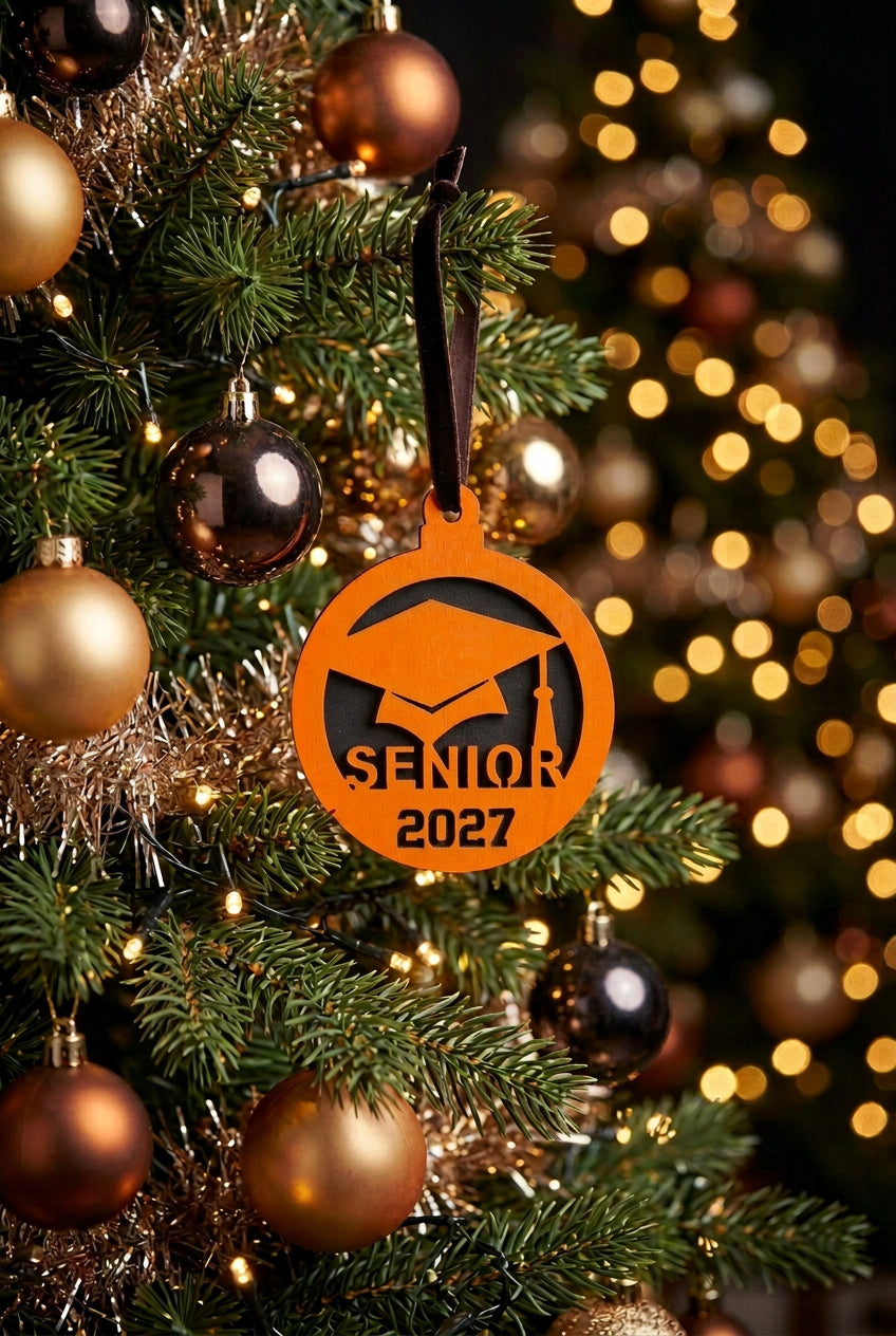 Senior 2027 Ornament - Orange + Black