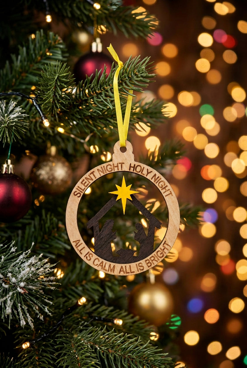 Silent Night Nativity Ornament