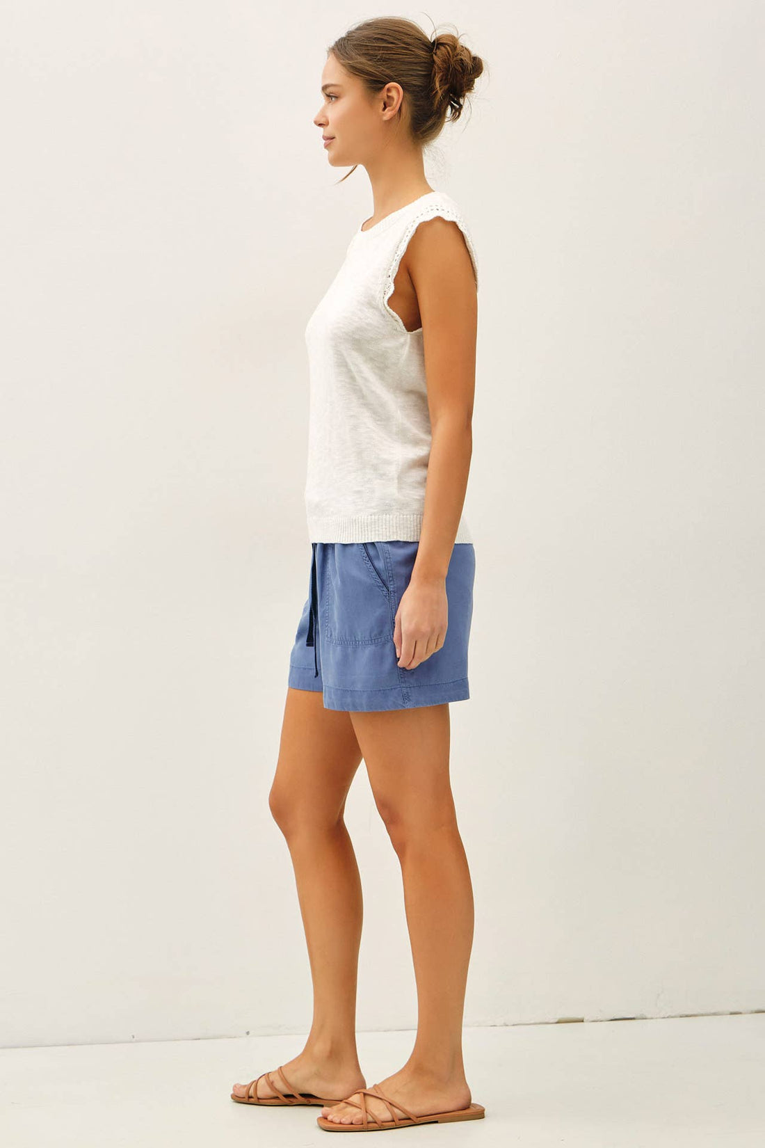 Crochet Ruffle Top - White