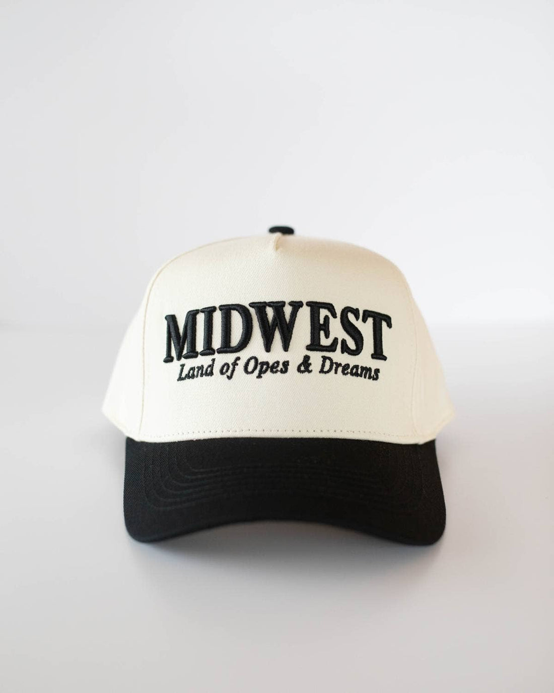 Midwest Land of Opes & Dreams Unisex Trucker Hat - Black & Cream