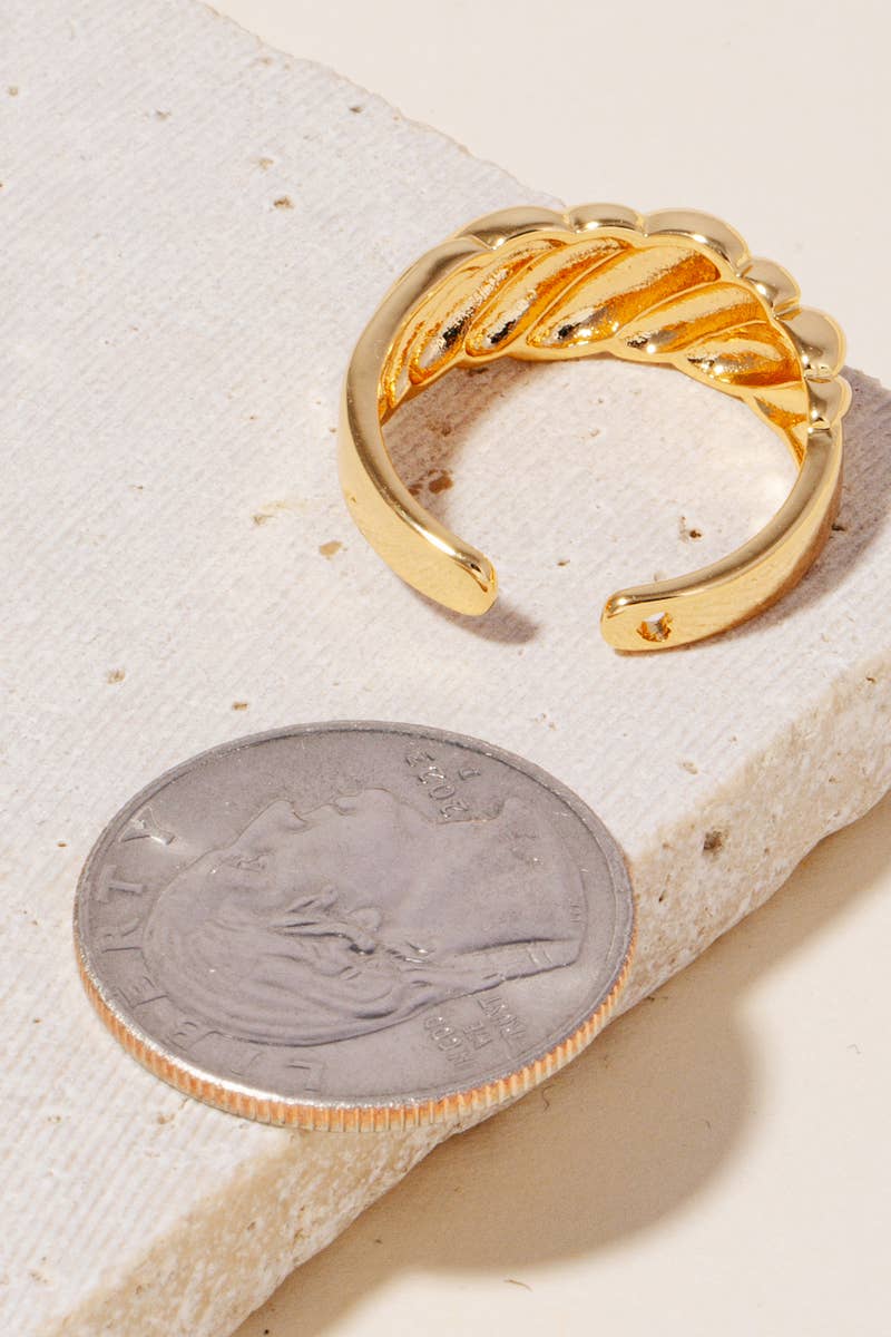 Metallic Open Croissant Ring