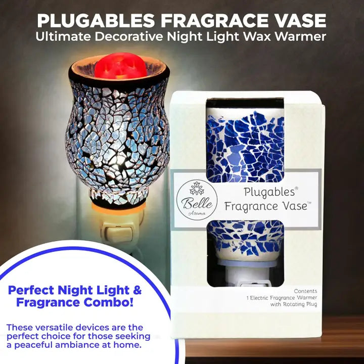 Plugables® Fragrance Vase - Blue Mosaic Wax Warmer