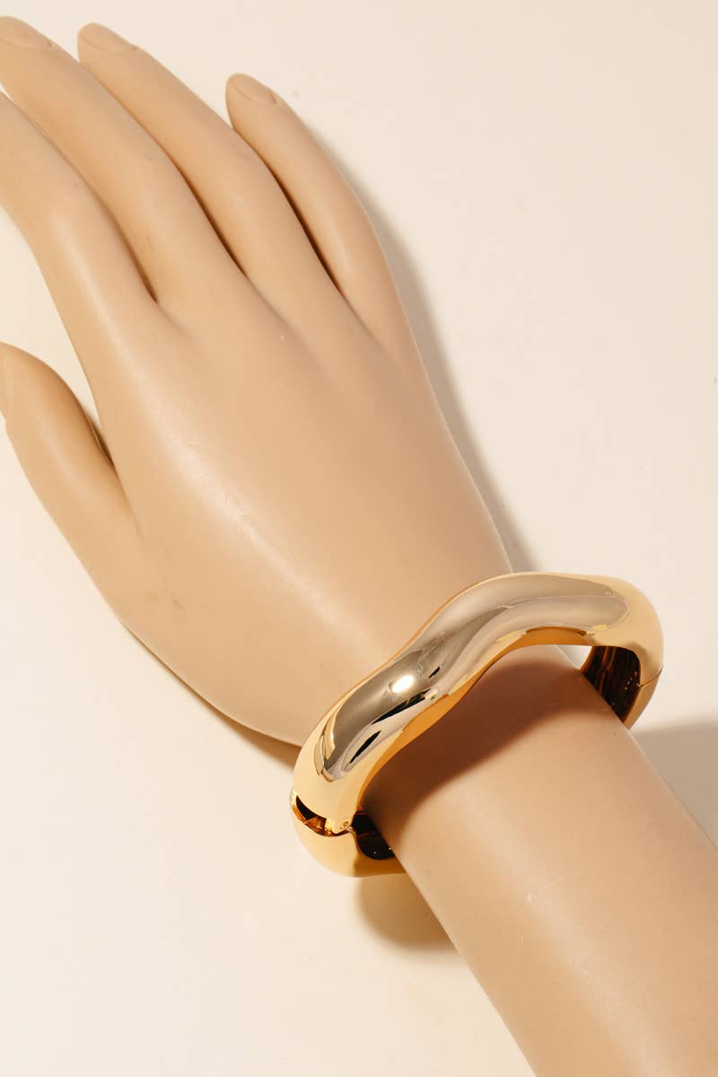 Warped Wavy Bangle Bracelet