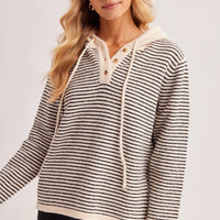 Twilight Stripe Henley Sweater