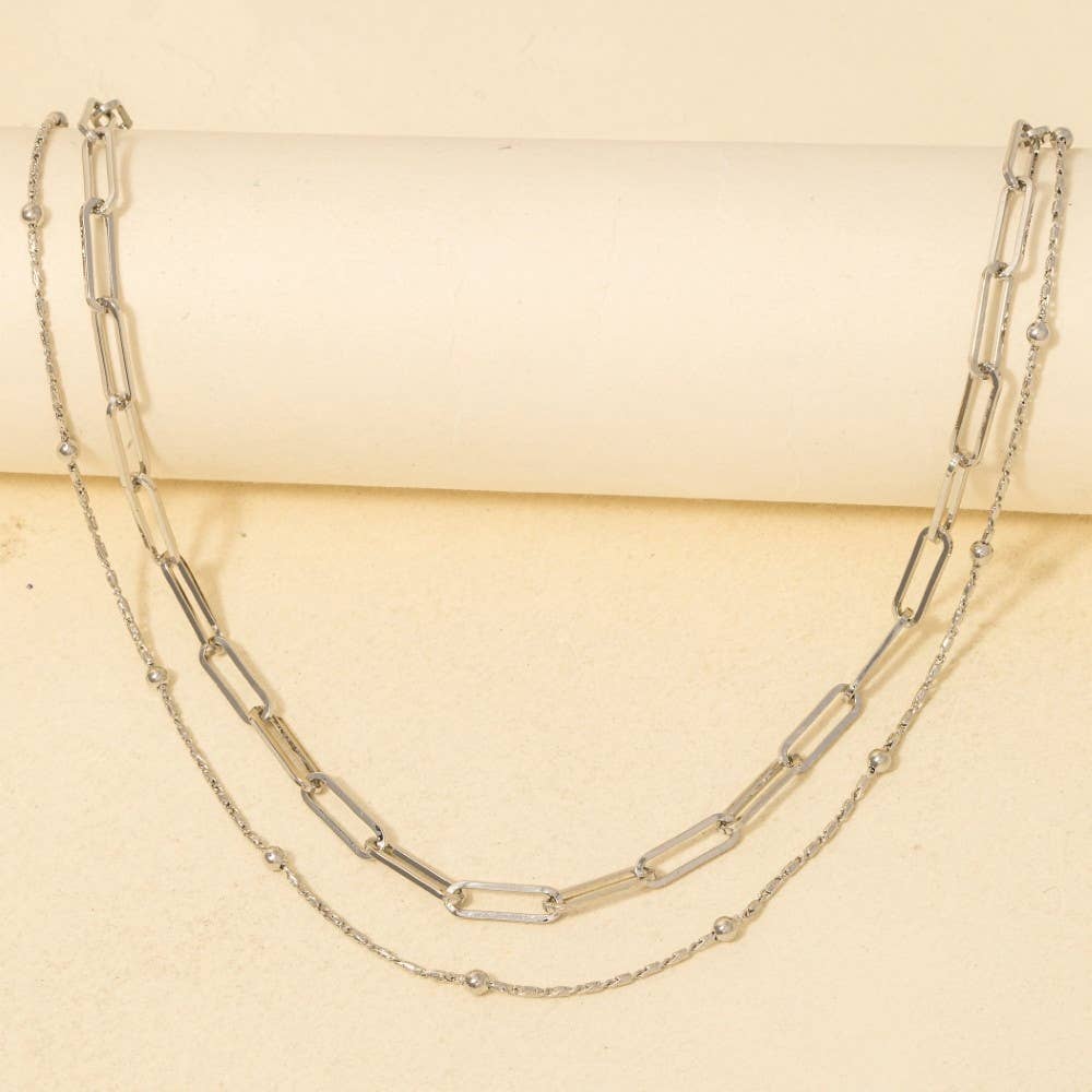 Dainty Mixed Layered Classic Chain Necklace: Gold