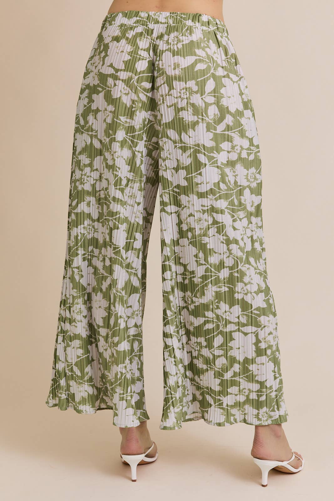 Palazzo Pleated Pants - Floral