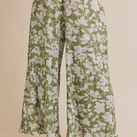 Palazzo Pleated Pants - Floral