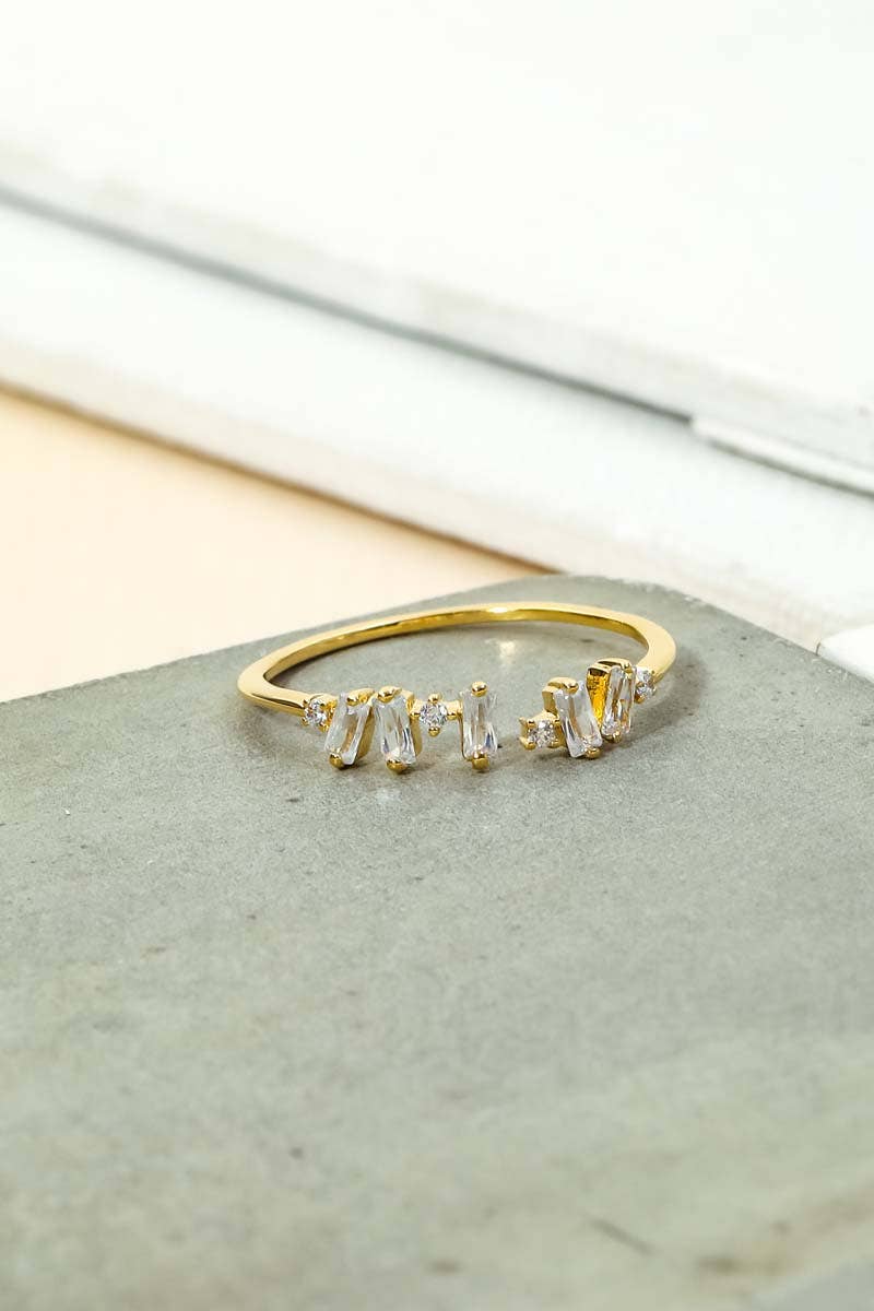 Gold Dipped Delicate Baguette Fashion Ring