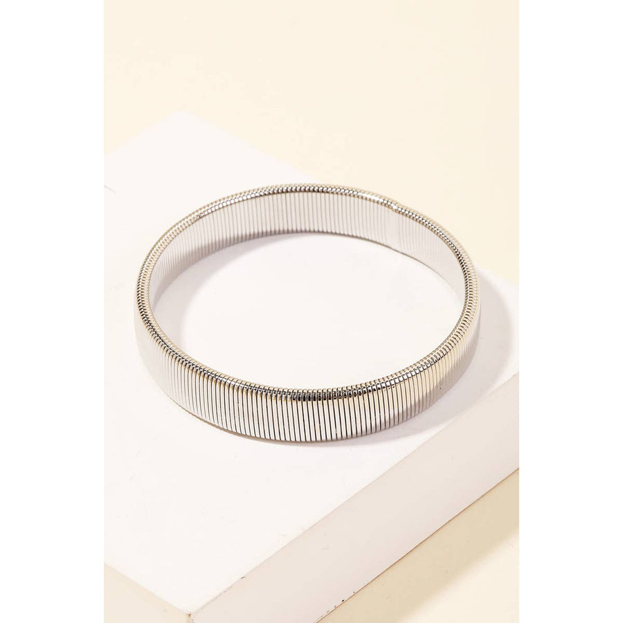 Ribbed Stretch Bangle Bracelet