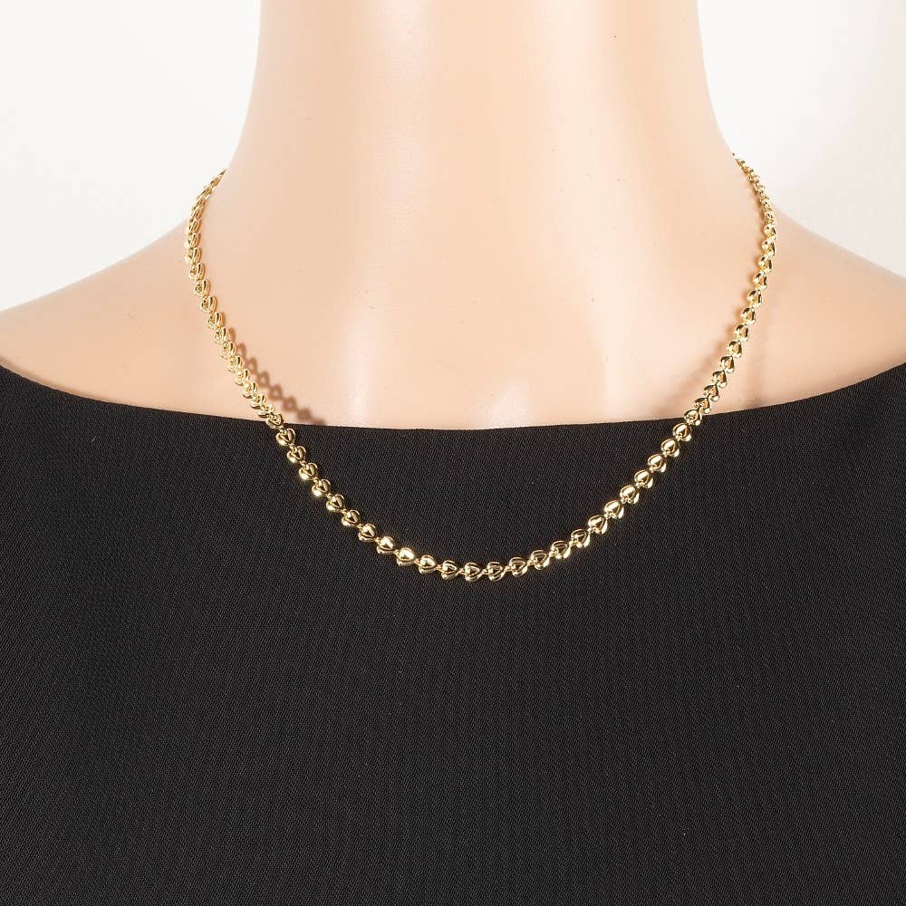Metallic Heart Classic Chain Necklace