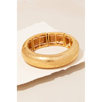 Worn Metallic Elastic Bangle Bracelet
