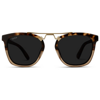 Demi - Women's Polarized Square Sunglasses - Crystal Brown Tortoise/Black