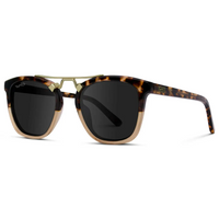 Demi - Women's Polarized Square Sunglasses - Crystal Brown Tortoise/Black