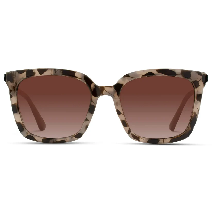 Madison Square Oversized Polarized Sunglasses - Blush Pink Tortoise/Gradient Brown Lens