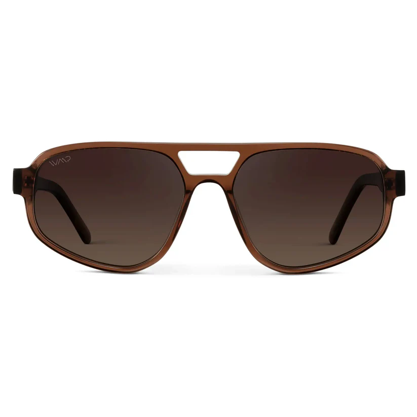 Brooklyn - Women's Polarized Aviator Sunglasses - Crystal Brown/Dark Beige
